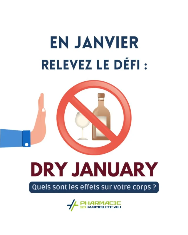 🍸❌ Relevez le défi Dry January avec nous !

Et si on profitait de ce début d’année pour faire une pause avec l’alcool ? En janvier, donnez un répit à votre corps, boostez votre énergie et adoptez des habitudes plus saines. 🌱

📍 Besoin d’aide pour commencer ? Rendez-vous à la pharmacie ! Notre équipe est là pour vous conseiller et vous proposer des solutions détox adaptées à vos besoins.

Et vous, êtes-vous prêt(e) à relever le défi ? 💪🎉

 #dryjanuary  #janviersansalcool  #conseilssante #pharmacien #pharmacie #pharmaciemacon #prendresoindesoi #macon